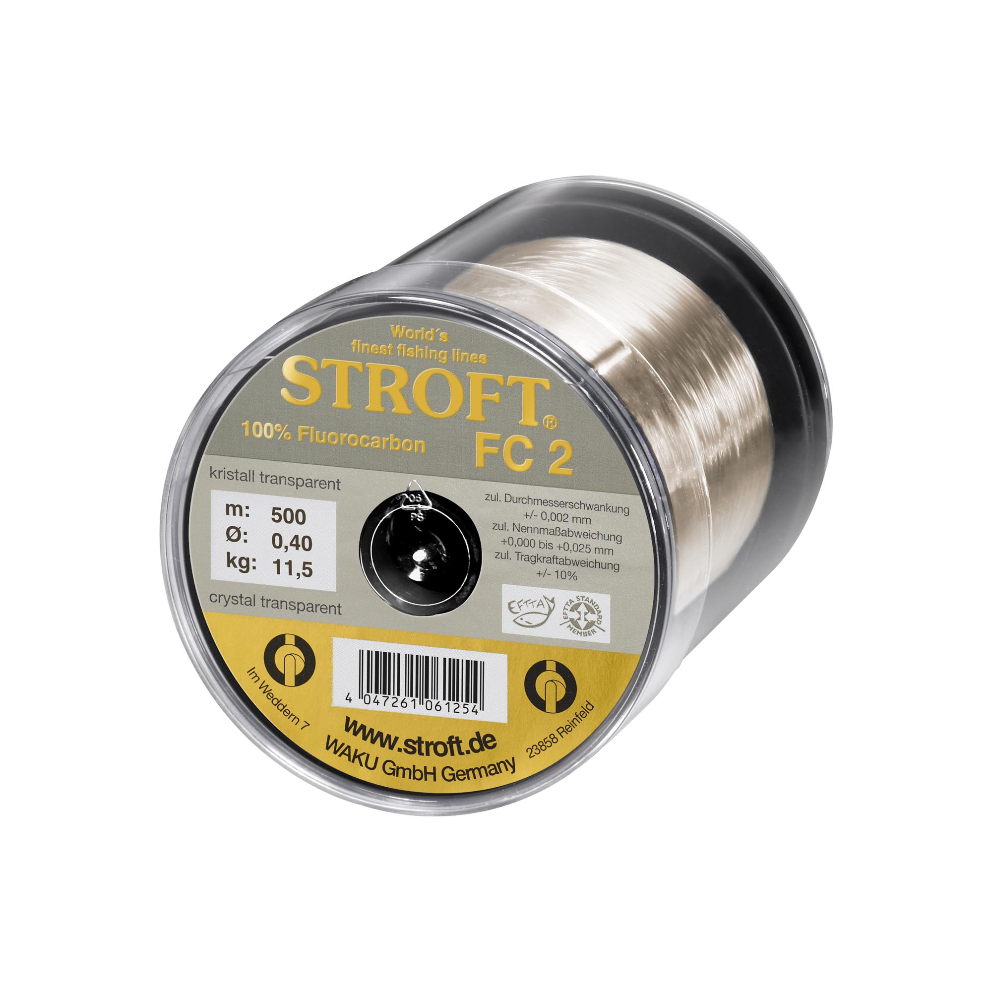 Canna Da Pesca In Fluorocarbonio STROFT FC2 100% &ndash; Bobina 50m, Trasparente, Resistenza Da 7,1 A 22 Kg